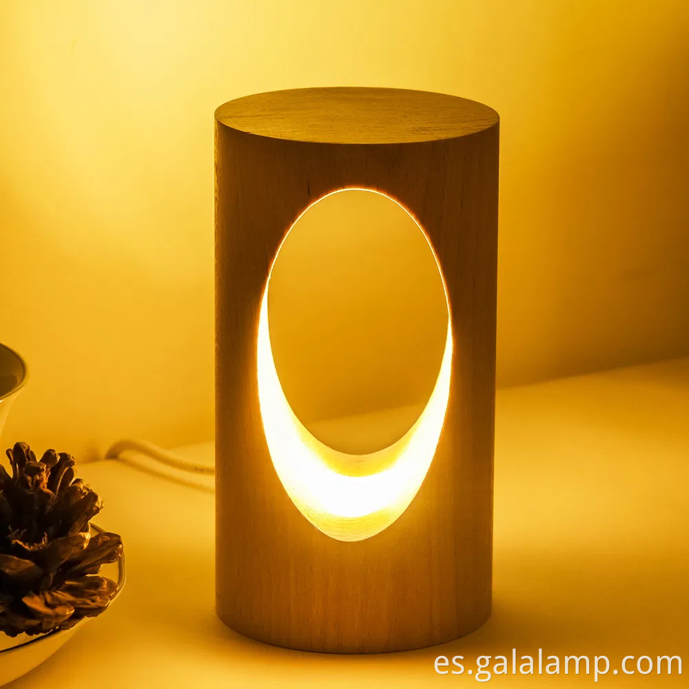 Elegante luz nocturna de madera maciza japonesa para decoración acogedora para el hogar